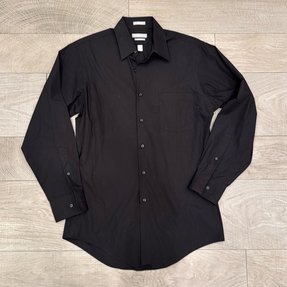Van Heusen Classic Black Button-Up Shirt